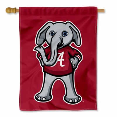 Alabama Crimson Tide Big AL Mascot Double Sided House Banner Flag