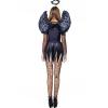 XUNRYAN Women's Gothic Short Dress Renaissance Medieval Costume Halloween Witch Angel Devil Costumes Holiday Outfits Black view 3