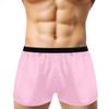 ACSUSS Men's Silk Shorts Frilly Satin Trunk Boxer Briefs Loose Crossdress Underwear Pink 3X-Large view 3