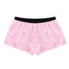 ACSUSS Men's Silk Shorts Frilly Satin Trunk Boxer Briefs Loose Crossdress Underwear Pink 3X-Large view 4