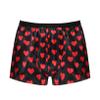 ACSUSS Men's Silk Shorts Frilly Satin Trunk Boxer Briefs Loose Crossdress Underwear Heart Black XX-Large view 1