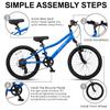AVASTA 20'' Big Kids Mountain Bike for Age 6 7 8 9 10 11 12 Years Old Boys Girls Teen with Suspension Fork Front & Rear Dual Hand Brakes 6 Speeds Drivetrain, Blue view 2