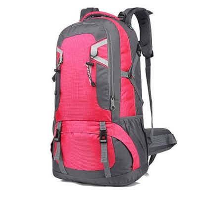 Outdoor Camping Bag Portable Backpack,Travel Hiking Backpack, Lightweight Hiking Daypack for Camping Outdoor Hiking Travel ( Color : Rose red , Size : 60L )