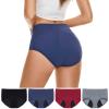 4 Pieces High Waist Leakproof Underwear For Women Plus Size Panties Leak Cotton Breathable Underwear Women Dark Gray view 4