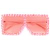 ailov Oversized Trendy Bling Crystal Sunglasses for Men Women Party Favors Rhinestone Rectangle Glasses (Rose Pink) view 2