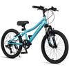 AVASTA 20'' Big Kids Mountain Bike for Age 6 7 8 9 10 11 12 Years Old Boys Girls Teen with Suspension Fork Front & Rear Dual Hand Brakes 6 Speeds Drivetrain, Cyan view 1