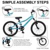 AVASTA 20'' Big Kids Mountain Bike for Age 6 7 8 9 10 11 12 Years Old Boys Girls Teen with Suspension Fork Front & Rear Dual Hand Brakes 6 Speeds Drivetrain, Cyan view 2