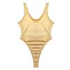 Loloda Spandex Gymnastics Leotard for Women Sleeveless Tank Leotards Dance Bodysuit Swimsuits Gold Small view 4