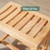 DMCHENGMA Spa Bench Wood Seat Stool Foot Rest Storage Shelf Home Bath Stool Wooden Bathroom Non-Slip Bench Old Man Bath Seat Bathtub Seat Disabled Handrail Shower Chair/Pregnant Woman Bath Stools view 4