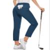 M MOTEEPI Golf Pants Women with Pockets Ankle Pants Ladies Straight Leg Travel Pants Golf Clothes Peacock Blue XL view 1