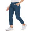 M MOTEEPI Golf Pants Women with Pockets Ankle Pants Ladies Straight Leg Travel Pants Golf Clothes Peacock Blue XL view 2