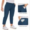 M MOTEEPI Golf Pants Women with Pockets Ankle Pants Ladies Straight Leg Travel Pants Golf Clothes Peacock Blue XL view 3