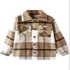 Fhniepan Girls Flannel Plaid Button Down Long Sleeve Shirt Jacket Shackets (7-8Years, Khaki) view 1
