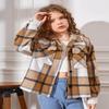 Fhniepan Girls Flannel Plaid Button Down Long Sleeve Shirt Jacket Shackets (7-8Years, Khaki) view 2