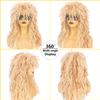 Askuang 80s Costumes Mullet Wigs for Men and Women Long Curly Punk Heavy Metal 80s Rock Wig Halloween Costume Party Wigs Blonde Reddish view 2