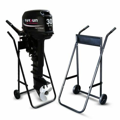 Outboard Motor Engine Trolley Stand Heavy Duty Foldable Boat Motor Carrier Stand Cart 70kg, Multi Purposed Portable Boat Motor Dolly Trolley Transport Stand for Long/Short Shaft Motors