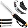 Grand Way Tanto Camping Knife with Sheath  3+ Colors  5.9" Fixed Full Tang Mirror Polished Blade  Tactical Karambit Knife with Sheath  Micarta Handle  Fixed Mirror Polished 440C Steel Blade view 1
