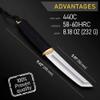 Grand Way Tanto Camping Knife with Sheath  3+ Colors  5.9" Fixed Full Tang Mirror Polished Blade  Tactical Karambit Knife with Sheath  Micarta Handle  Fixed Mirror Polished 440C Steel Blade view 2