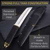 Grand Way Tanto Camping Knife with Sheath  3+ Colors  5.9" Fixed Full Tang Mirror Polished Blade  Tactical Karambit Knife with Sheath  Micarta Handle  Fixed Mirror Polished 440C Steel Blade view 3