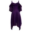 XUNRYAN Women's Gothic Steampunk Dress Renaissance Victorian Goth Lolita Ruffle Dress Medieval Halloween Costume Outfits Purple view 3