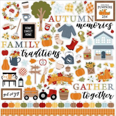 ECHO PARK PAPER COMPANY Elements Fall Fever Cardstock Stickers 12"X12"