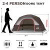 CAMPROS CP 4 Person Tent, Dome Tents for Camping with Rainfly, Waterproof Camping Tent Easy Set Up, Portable Family Tent with Large Mesh Window & Carry Bag for Outdoor Hiking view 2
