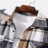 ZAFUL Classic Plaid Shirt for Men Plaid Print Flannel Shirt Gray XXL view 4
