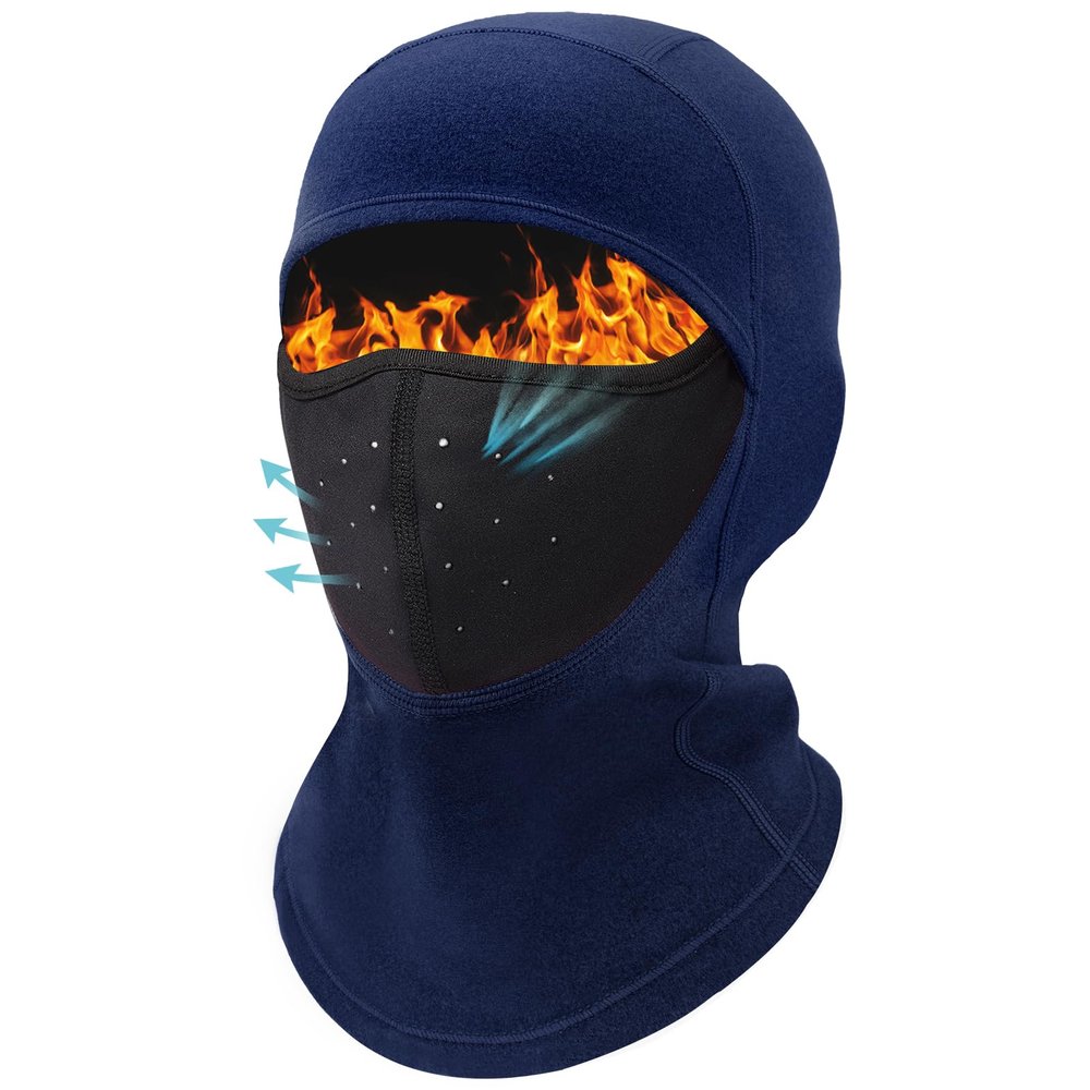 Kids Balaclava Ski Mask (with Breathable Holes) Windproof Winter Fleece Neck Face Warmer Boys Girls Dark Blue