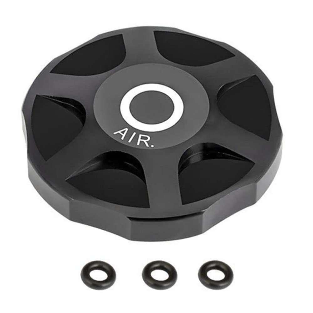 Cycling Mountain Bike Air Gas Fork Value Cover, Aluminum Alloy Bike Front Stem Cap, MTB Front Fork Cap, Bicycle Replacement Accessory for Most Bicycles Such as Road Bikes & Mountain Bikes Black