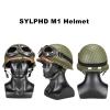 SYLPHID Outdoor Green WW2 US M1 Helmet Steel Field with Net Cover cat Eye Belt and Goggles view 4