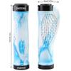 Bike Handlebar Grips, Bike Handle Grip with Ergonomic Comfort Design, Rubber Skidproof Handle Grip Fits Mountain Bike, E-Bike, Road Bike, MTB, Hybrid, City Commuter Bikes, Scooter (White Blue) view 2
