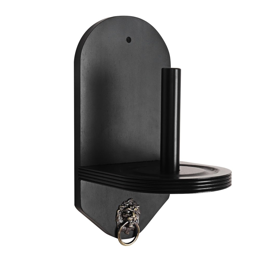 GSE Games & Sports Expert Billiard Wall Mounted Wood Cone Chalk Holder, Pool Table Cone Chalk Holder, Billiards Accessories (Black)