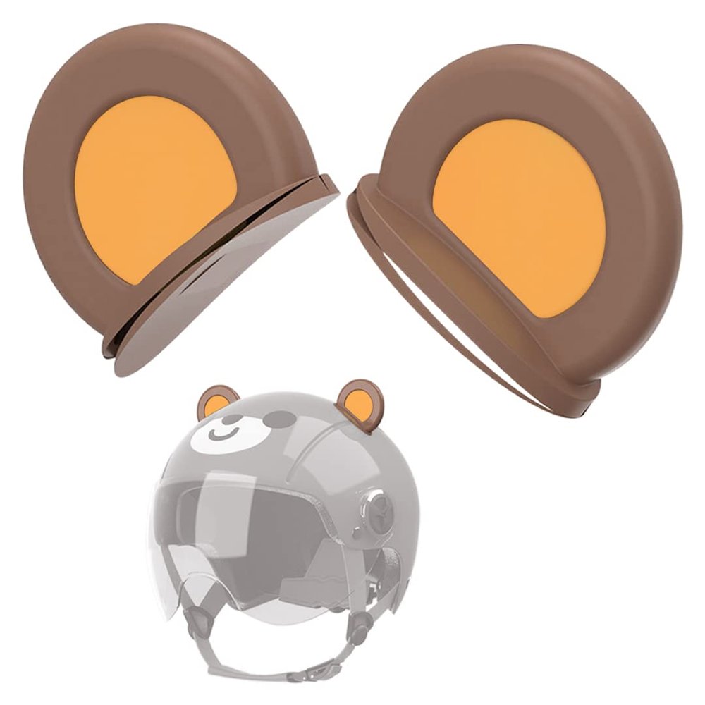 Fox Ears for Ski Helmet 2 Pcs Cartoon Bear Kids Bicycle Helmet Accessories Cute Women Animal Skiing Helmet Decor for Adults Brown