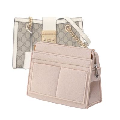 Lckaey Felt Purse Organizer Insert, Small 20x8x11cm, Beige