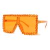 ailov Oversized Trendy Bling Crystal Sunglasses for Men Women Party Favors Rhinestone Rectangle Glasses (Orange) view 1