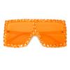 ailov Oversized Trendy Bling Crystal Sunglasses for Men Women Party Favors Rhinestone Rectangle Glasses (Orange) view 2