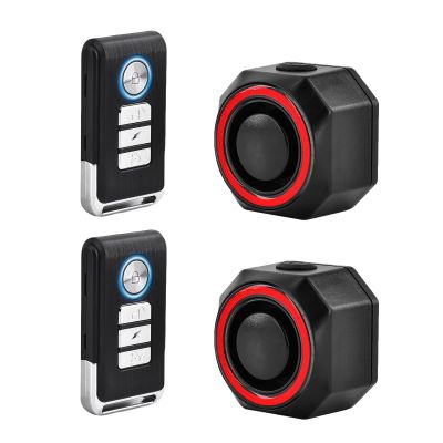 KCMYTONER Rechargeable Anti-Theft Bike Alarm with Taillight, Bike Finder with Remote, 7 Levels of Sensitivity Adjustable, IP54 Waterproof, 2PK