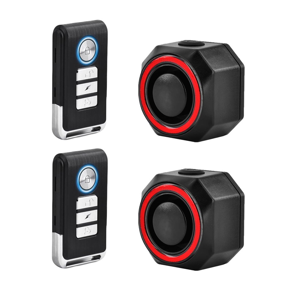 KCMYTONER Rechargeable Anti-Theft Bike Alarm with Taillight, Bike Finder with Remote, 7 Levels of Sensitivity Adjustable, IP54 Waterproof, 2PK