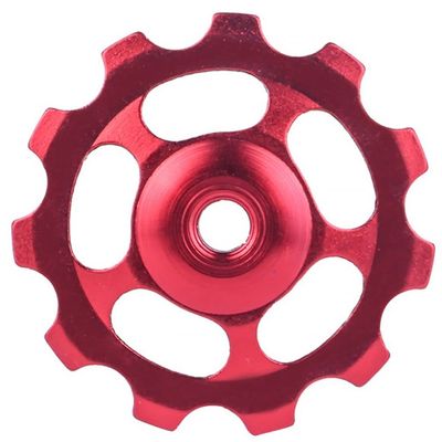 11T Bike Aluminum Sealed Bearing, Bicycle Wheel Guide Roller Rear, Derailleur Pulley for Rear Derailleur Wheel Bike Guide Roller Pulley Accessories Gear Guide Pulley for Mountain Bike (Red)