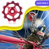 11T Bike Aluminum Sealed Bearing, Bicycle Wheel Guide Roller Rear, Derailleur Pulley for Rear Derailleur Wheel Bike Guide Roller Pulley Accessories Gear Guide Pulley for Mountain Bike (Red) view 2