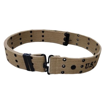 WWII US Army M1936 Pistol Belt  Reproduction Heavy-Duty Canvas Webbing Belt, Adjustable up to 56