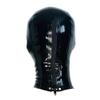 HaZiPan Unisex Latex Hoods Personalized Zipper Switch Cosplay Masked Party Rubber Catsuits Bodysuits Mask (M) view 2