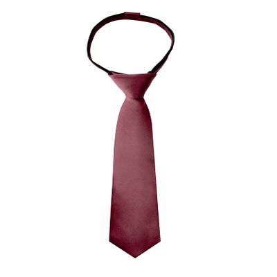 Spring Notion Boys' Solid Color Microfiber Zipper Tie, Chianti Small