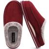 KuaiLu Mens Slippers with Orthotic Arch Support Suede Faux Fur Fluff Plush Wool-like Warm House Shoes Comfortable Slip-on Bedroom Indoor Outdoor Clogs Slippers for Man, Size Red 9 view 1