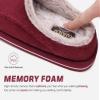 KuaiLu Mens Slippers with Orthotic Arch Support Suede Faux Fur Fluff Plush Wool-like Warm House Shoes Comfortable Slip-on Bedroom Indoor Outdoor Clogs Slippers for Man, Size Red 9 view 3