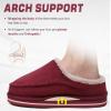 KuaiLu Mens Slippers with Orthotic Arch Support Suede Faux Fur Fluff Plush Wool-like Warm House Shoes Comfortable Slip-on Bedroom Indoor Outdoor Clogs Slippers for Man, Size Red 9 view 4