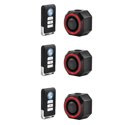 KCMYTONER Rechargeable Anti-Theft Bike Alarm with Taillight, Bike Finder with Remote, 7 Levels of Sensitivity Adjustable, IP54 Waterproof, 3PK