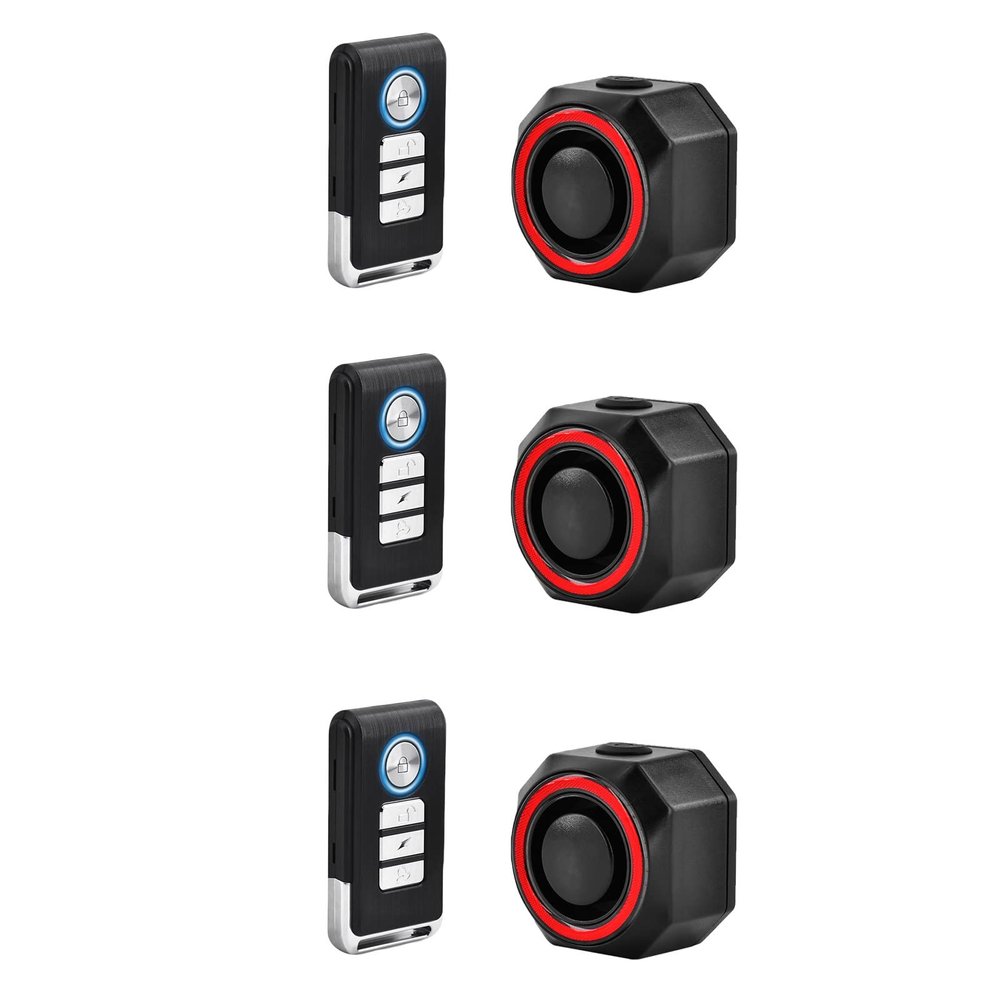 KCMYTONER Rechargeable Anti-Theft Bike Alarm with Taillight, Bike Finder with Remote, 7 Levels of Sensitivity Adjustable, IP54 Waterproof, 3PK