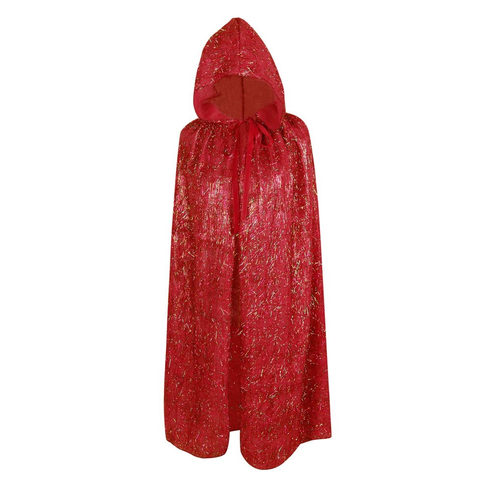 Adult Halloween Hooded Cloak Glittery Long Cape Wizard Elf Costume Robe Shining Rainbow Magician Poncho for Xmas Cos Party