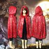 Adult Halloween Hooded Cloak Glittery Long Cape Wizard Elf Costume Robe Shining Rainbow Magician Poncho for Xmas Cos Party view 3